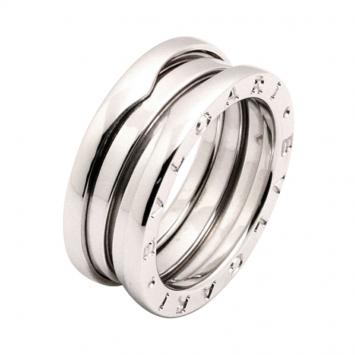 Pre Owned Bvlgari B.Zero1 18K White Gold 3 Band Ring Size 53