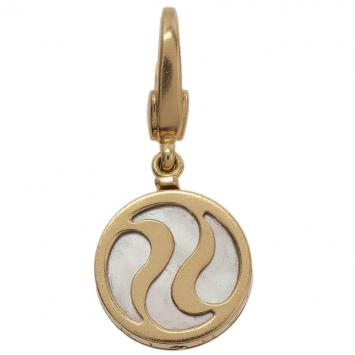 Pre Owned Bvlgari Optical Illusion Mother Of Pearl Yellow Gold Charm