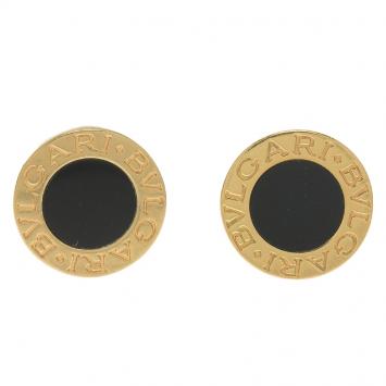 Pre Owned Bvlgari Onyx Yellow Gold Stud Earrings