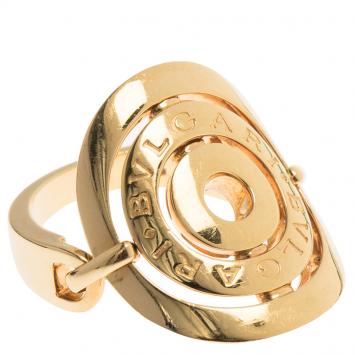 Pre Owned Bvlgari Cerchi Yellow Gold Ring Size 53