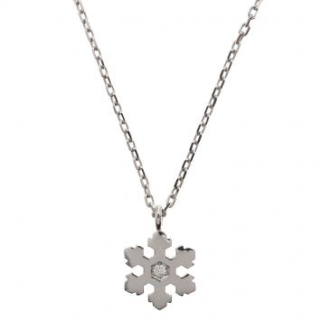 Pre Owned Bvlgari Snowflake Diamond White Gold Pendant Necklace