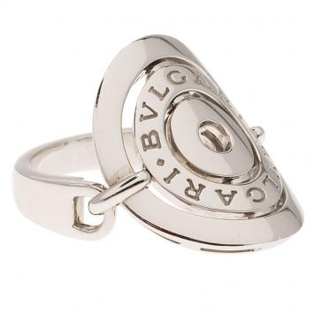Pre Owned Bvlgari Cerchi White Gold Ring Size 54