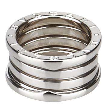 Pre Owned Bvlgari B.zero1 3-Band White Gold Ring Size 53