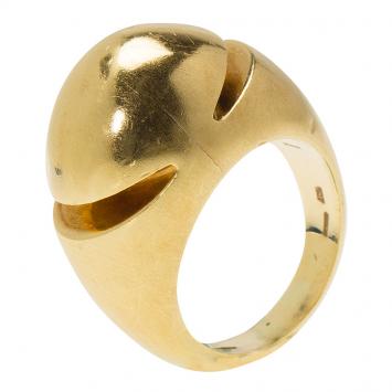 Pre Owned Bvlgari Fancy High Dome Rose Gold Ring Size 52.5