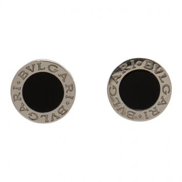 Pre Owned Bvlgari Bvlgari Onyx White Gold Stud Earrings