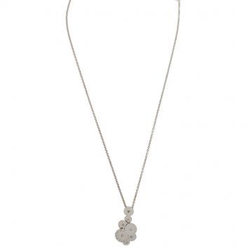 Pre Owned Bvlgari Cicladi 18k White Gold Drop Pendant Chain Necklace