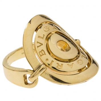 Pre Owned Bvlgari Cerchi 18k Yellow Gold Ring Size 52.5