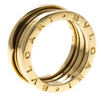 Pre Owned Bvlgari B.Zero1 3-Band Yellow Gold Ring Size 56