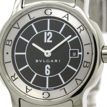 Pre Owned Bvlgari Black Stainless Steel Solotempo Women's Wristwatch 29MM