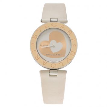 Pre Owned Bvlgari White Gold-Plated Stainless Steel B.Zero 1 Women's Wristwatch 35MM