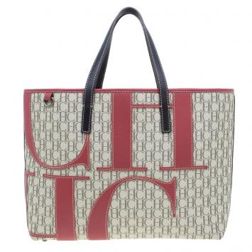 Pre Owned Carolina Herrera Beige Canvas Shopper tote
