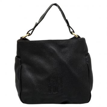 Pre Owned Carolina Herrera Black Pebbled Leather Hobo