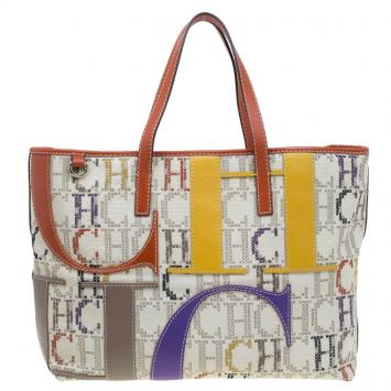 Pre Owned Carolina Herrera Multicolor Monogram Canvas Tote