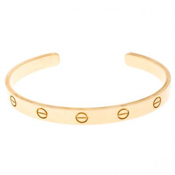 Pre Owned Cartier Love Open Cuff Rose Gold Bracelet 18cm