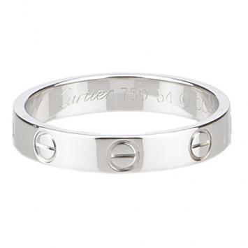 Pre Owned Cartier Love White Gold Wedding Band Ring Size 54
