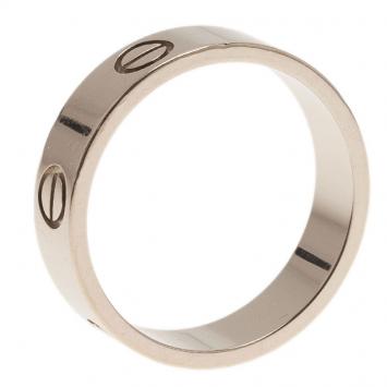 Pre Owned Cartier Love White Gold Band Ring Size 58