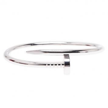 Pre Owned Cartier Juste Un Clou White Gold Bracelet Size 15