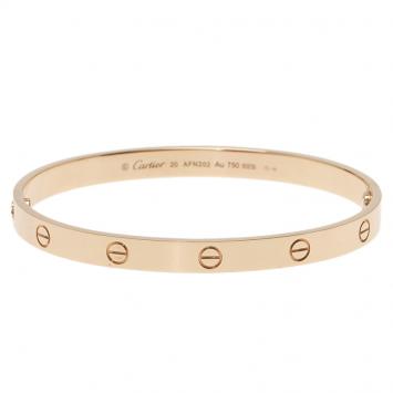 Pre Owned Cartier Love Rose Gold Bracelet 20CM