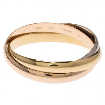 Pre Owned Cartier Trinity De Cartier Three Tone Gold Bangle Bracelet 20cm