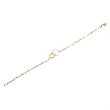 Pre Owned Cartier Love 2 Hoops Rose Gold Bracelet Size 17
