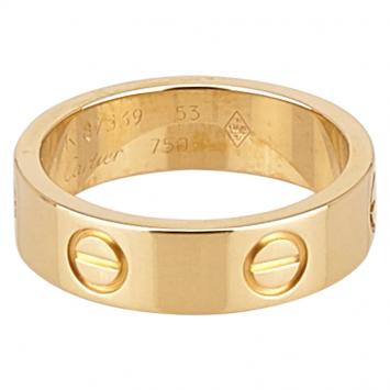Pre Owned Cartier Love Yellow Gold Ring Size 53
