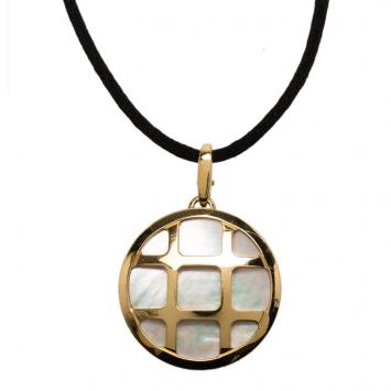 Pre Owned Cartier Pasha Mother Of Pearl Yellow Gold Pendant Necklace