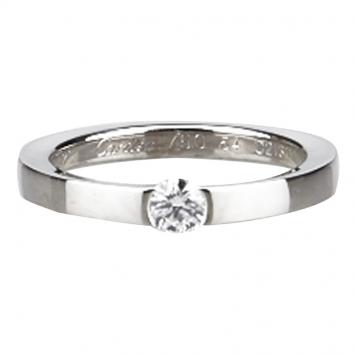 Pre Owned Cartier Solitaire Diamond 0.21 ct  White Gold Ring Size 54