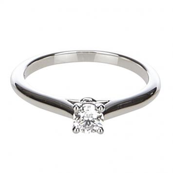 Pre Owned Cartier 1895 Solitaire Diamond Platinum Engagement Ring Size 51