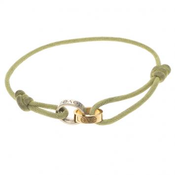Pre Owned Cartier Love Charity 18K White and Rose Gold Cord Bracelet 