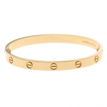 Pre Owned Cartier Love 18k Yellow Gold Bracelet 18cm