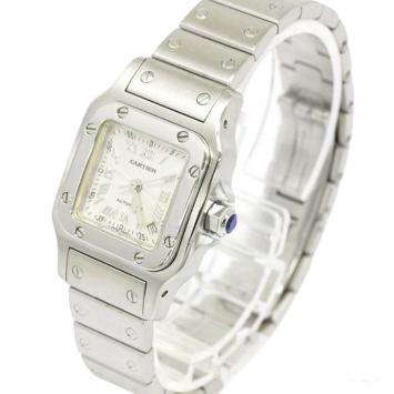 Pre Owned Cartier Silver Stainless Steel Santos Galbee Women's Wristwatch 24MM