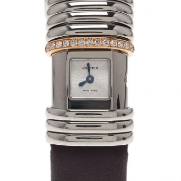 Pre Owned Cartier Grey Titanium and Gold Link Declaration Women's Wristwatch 16MM