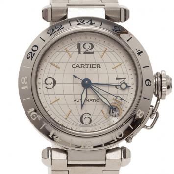 Pre Owned Cartier Silver Stainless Steel Pasha De Women's Wristwatch 35MM