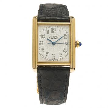 Pre Owned Cartier White Gold-Plated Silver Must De Vintage Women's Wristwatch 25MM