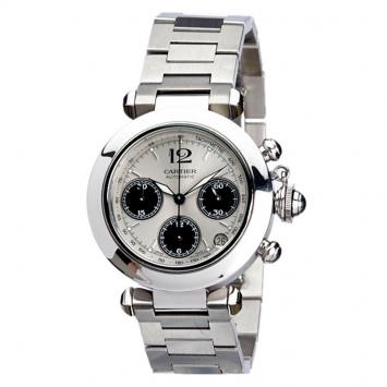 Pre Owned Cartier Silver Stainless Steel Pasha C Women's Wristwatch 36MM