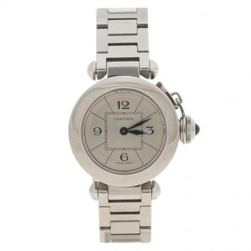 Pre Owned Cartier Silver Stainless Steel Miss Pasha de Cartier 2973 Women's Wristwatch 27MM