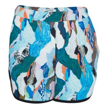 Pre Owned Carven Multicolor Print Contrast Piping Detail Shorts M