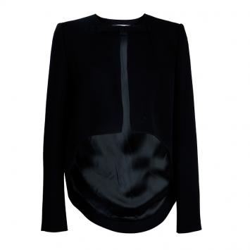 Pre Owned Carven Black Bow Detail High Low Hem Jacket M