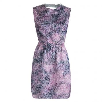 مملوكة مسبقًا Carven Multicolor Floral Printed Organza Backless Dress M