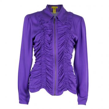 Pre Owned Catherine Malandrino Purple Ruched Zip Top XL