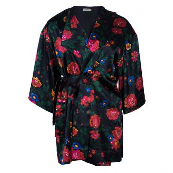 Pre Owned Celine Multicolor Floral Print Kimono Top M