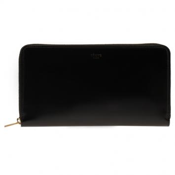 Pre Owned Celine Black Patent Continental Zip Around Wallet