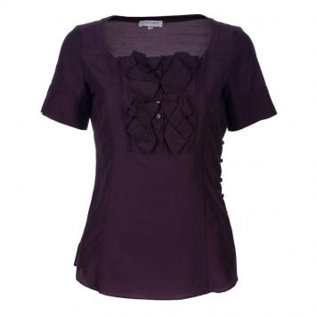 Pre Owned Celine Burgundy Short Sleeve Top S
