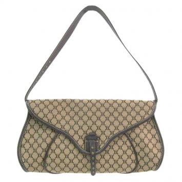 Pre Owned Celine Bi Color Macadam Canvas Vintage Shoulder Bag