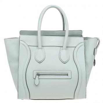 Pre Owned Celine Cream Leather Mini Luggage Tote