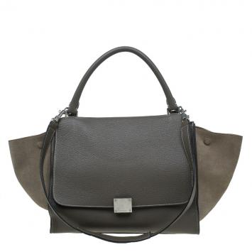 Pre Owned Celine Brown Leather Medium Trapeze Bag