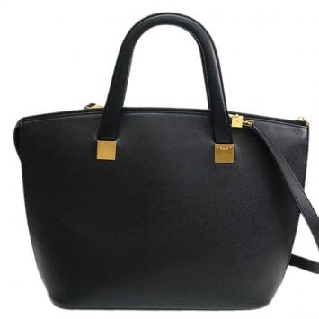Pre Owned Celine Black Leather Top Handle Bag