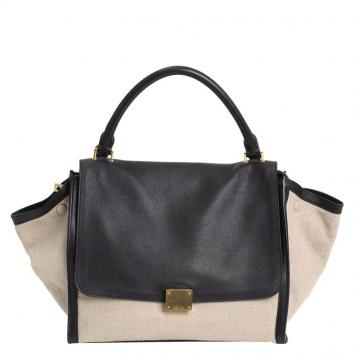 مملوكة مسبقًا Celine Bicolor Canvas and Leather Trapeze Bag