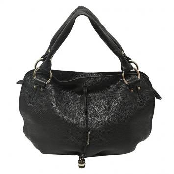 Pre Owned Celine Black Pebbled Leather Bittersweet Hobo
