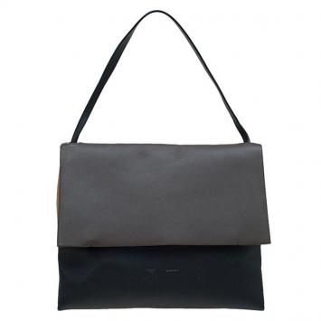 Pre Owned Celine Tri Color Leather and Suede All Soft Shoulder Bag